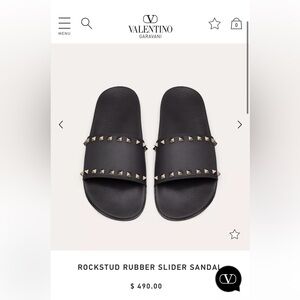 VALENTINO ROCKSTUD RUBBER SLIDER SANDALS